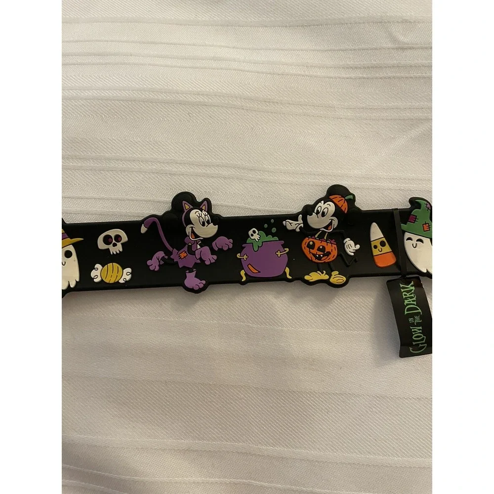 NEW Disney‎ Parks Happy Halloween Slap Bracelet Minnie & Mickey GLOWS IN DARK